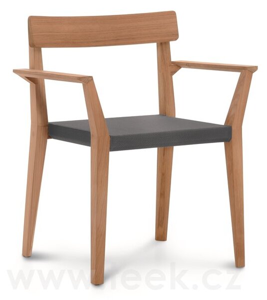 Roda Stohovatelné jídelní křeslo Teka, Roda, 65x52x80 cm, rám teak, výplet batyline barva dle vzorníku