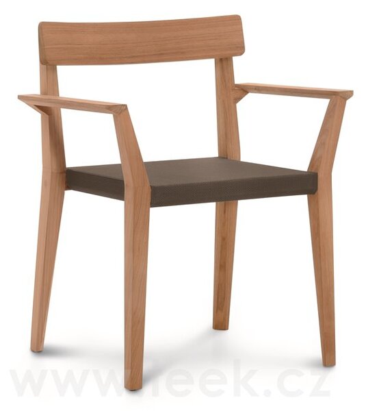 Roda Stohovatelné jídelní křeslo Teka, Roda, 65x52x80 cm, rám teak, výplet batyline barva dle vzorníku