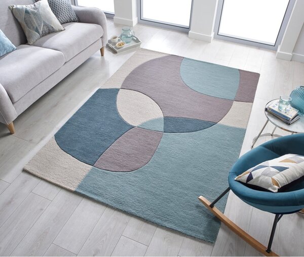 Modro-béžový vlněný koberec 170x120 cm Glow - Flair Rugs
