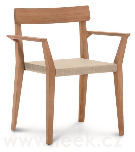 Roda Stohovatelné jídelní křeslo Teka, Roda, 65x52x80 cm, rám teak, výplet batyline barva dle vzorníku