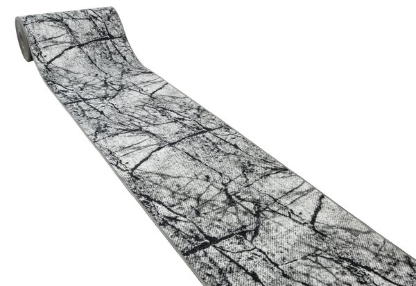 Kobercový ráj Běhoun pogumovaný Grain 19 Mramor šedý Šíře: 67 cm