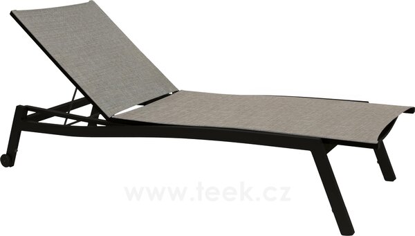 Stern Polohovací lehátko Allround, Stern, 201x70x38 cm, rám lakovaný hliník šedý (graphite), výplet textilen stříbrnočerný (silver grey)