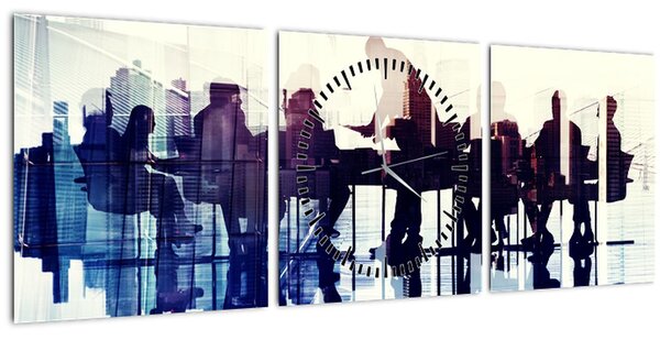Obraz hudebníků (s hodinami) (90x30 cm)