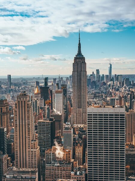 Panorama New Yorku s Empire State Building – Jednodílný obraz, 30 × 40 cm