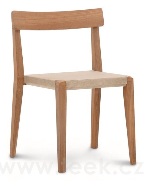 Roda Stohovatelná jídelní židle Teka, Roda, 54x52x80 cm, rám teak, výplet textilen barva dle vzorníku