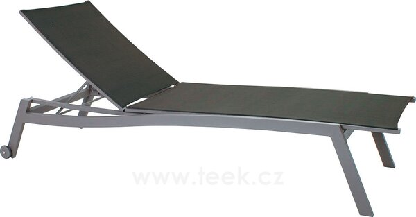 Stern Polohovací lehátko Allround, Stern, 201x70x38 cm, rám lakovaný hliník šedý (graphite), výplet textilen stříbrnočerný (silver grey)