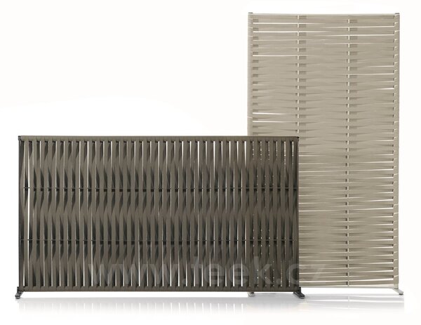 Roda Venkovní paraván Wing, Roda, 183x40x122 cm, rám nerez barva dle vzorníku, pásový výplet barva dle vzorníku