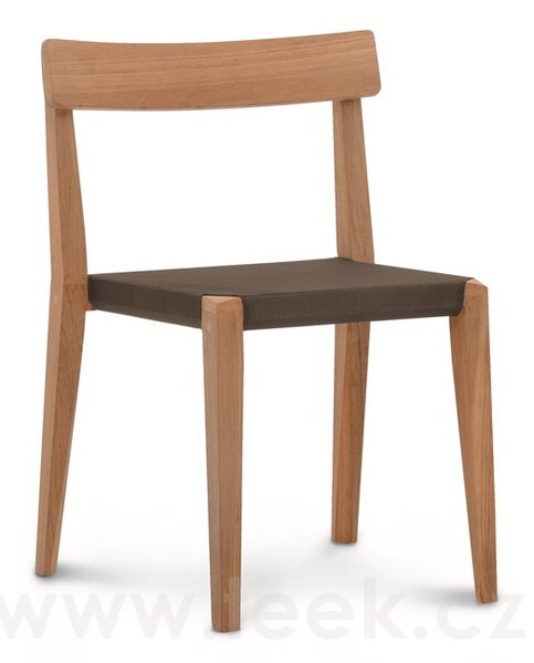 Roda Stohovatelná jídelní židle Teka, Roda, 54x52x80 cm, rám teak, výplet textilen barva dle vzorníku