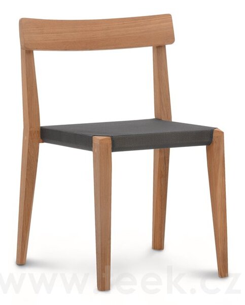 Roda Stohovatelná jídelní židle Teka, Roda, 54x52x80 cm, rám teak, výplet textilen barva dle vzorníku