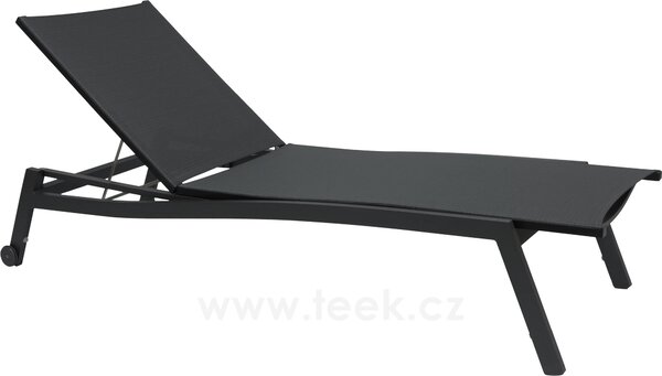 Stern Polohovací lehátko Allround, Stern, 201x70x38 cm, rám lakovaný hliník šedý (graphite), výplet textilen stříbrnočerný (silver grey)