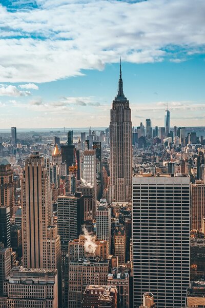 Panorama New Yorku s Empire State Building – Jednodílný obraz, 40 × 60 cm