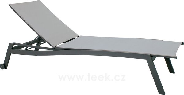 Stern Polohovací lehátko Allround, Stern, 201x70x38 cm, rám lakovaný hliník šedý (graphite), výplet textilen stříbrnočerný (silver grey)
