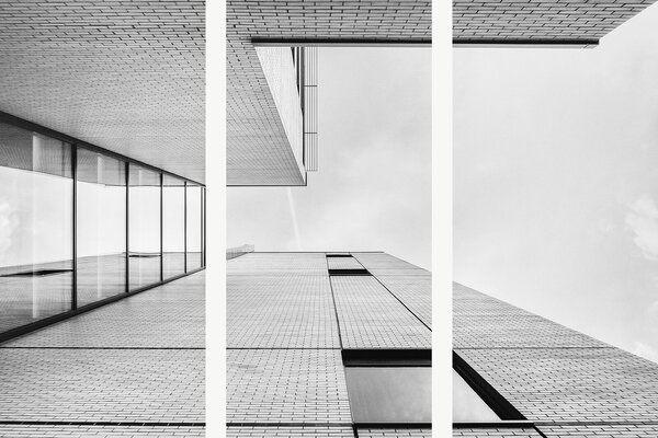 Geometrie moderní architektury – Třídílný obraz A, 90 × 60 cm