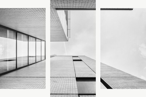 Geometrie moderní architektury – Třídílný obraz B, 90 × 60 cm
