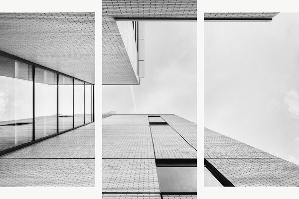 Geometrie moderní architektury – Třídílný obraz B, 120 × 80 cm