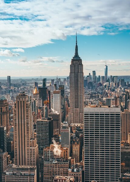 Panorama New Yorku s Empire State Building – Jednodílný obraz, 50 × 70 cm