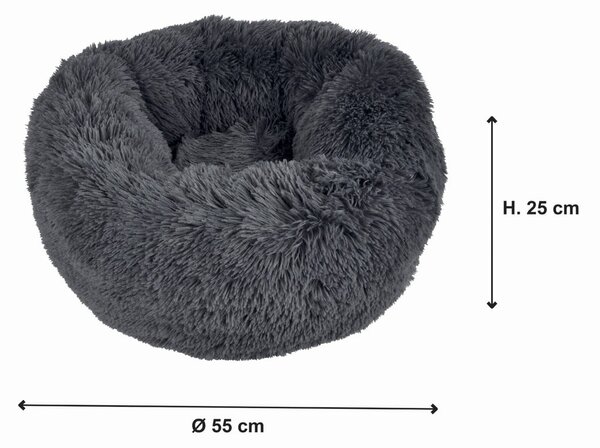 Tmavě šedý pelíšek pro psa ø 55 cm – Love Story