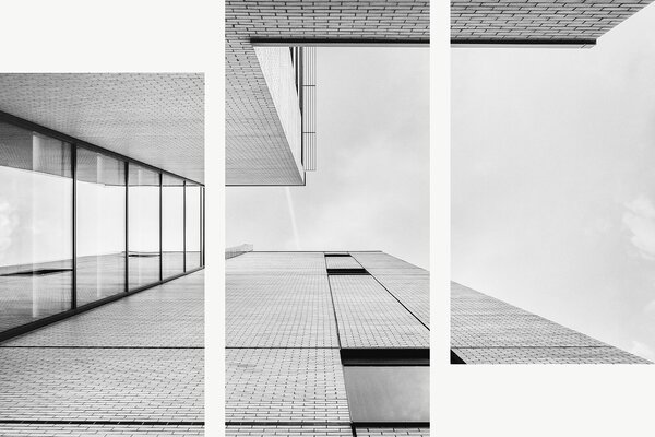 Geometrie moderní architektury – Třídílný obraz C, 90 × 60 cm