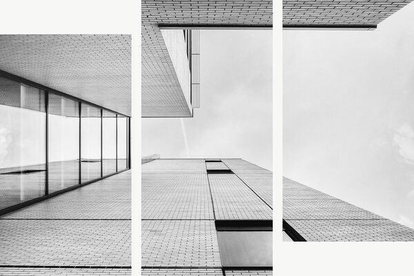 Geometrie moderní architektury – Třídílný obraz C, 120 × 80 cm