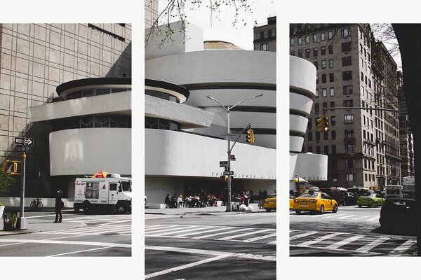 Guggenheimovo muzeum v New Yorku – Třídílný obraz B, 90 × 60 cm