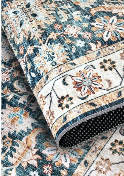 Modrý koberec 80x150 cm Saveh Blue Cream – Elle Decoration