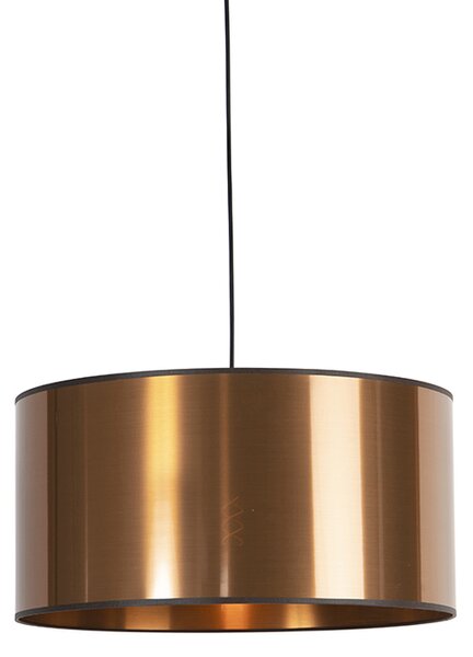 Designová závěsná lampa černá s měděným stínidlem 50 cm - Pendel