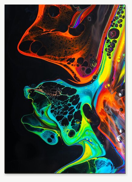 Neonové proudění barev – Jednodílný obraz, 50 × 70 cm