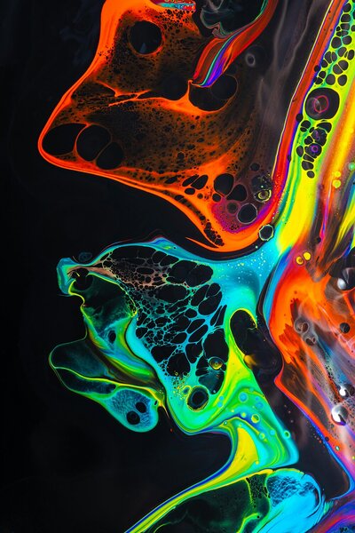 Neonové proudění barev – Jednodílný obraz, 40 × 60 cm