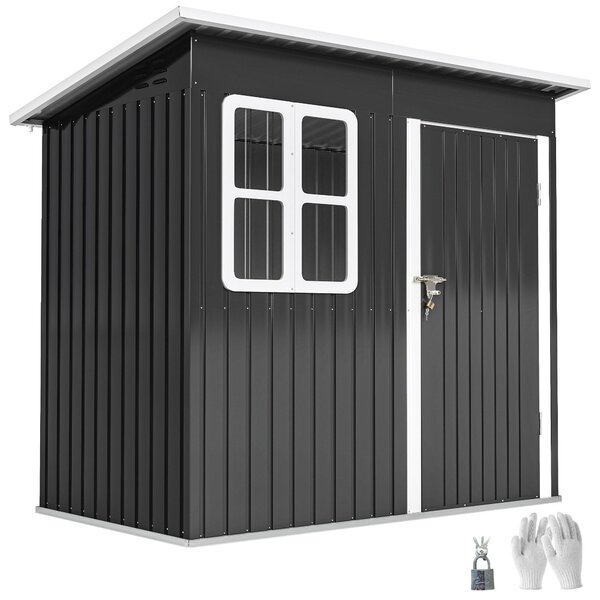 Zahradní domek Outsunny 2,55 m², zahradní domek s pultovou stechou, 221 x 133 x 190/173 cm