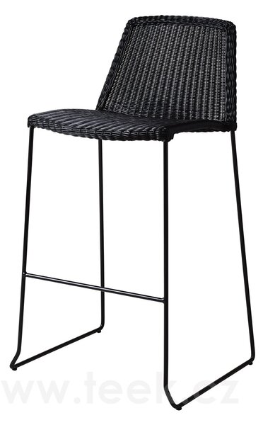 Cane-line Stohovatelná barová židle Breeze, Cane-line, 53x53x101 cm, rám kov barva black, výplet umělý ratan barva black