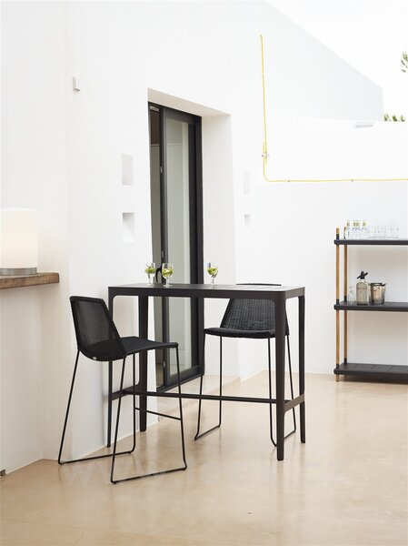 Cane-line Stohovatelná barová židle Breeze, Cane-line, 53x53x101 cm, rám kov barva black, výplet umělý ratan barva black