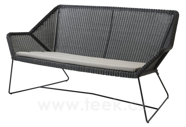 Cane-line 2-místná pohovka Breeze, Cane-line, 154x76x78 cm, rám kov barva black, výplet umělý ratan barva black
