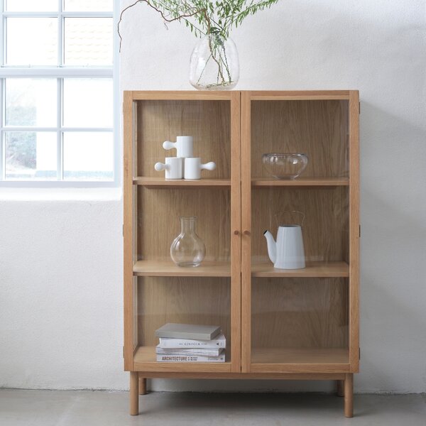 Unique Furniture Dubová vitrína Elba 140 x 100 cm