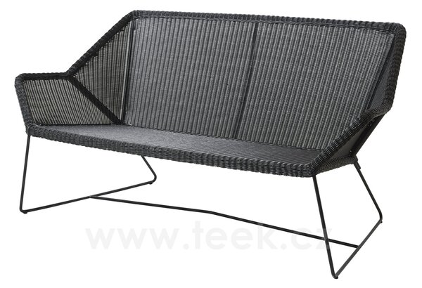 Cane-line 2-místná pohovka Breeze, Cane-line, 154x76x78 cm, rám kov barva black, výplet umělý ratan barva black