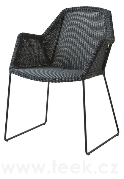 Cane-line Jídelní křeslo Breeze, Cane-line, 60x62x83 cm, rám kov barva light grey, výplet umělý ratan barva light grey