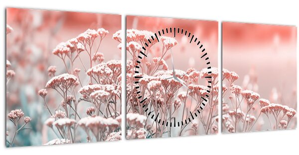 Obraz - Luční květy (s hodinami) (90x30 cm)