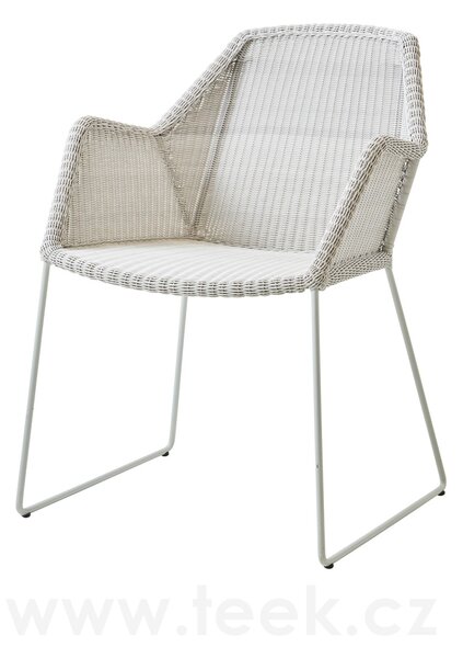 Cane-line Jídelní křeslo Breeze, Cane-line, 60x62x83 cm, rám kov barva light grey, výplet umělý ratan barva light grey