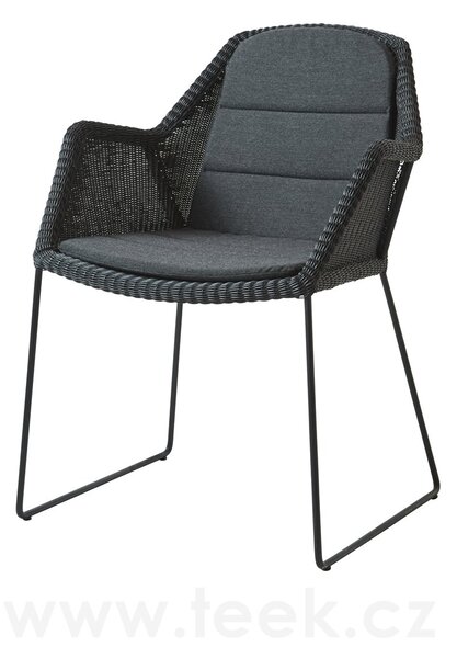 Cane-line Jídelní křeslo Breeze, Cane-line, 60x62x83 cm, rám kov barva light grey, výplet umělý ratan barva light grey