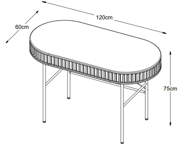 Unique Furniture Dubový pracovní stůl Siena 120 x 60 cm