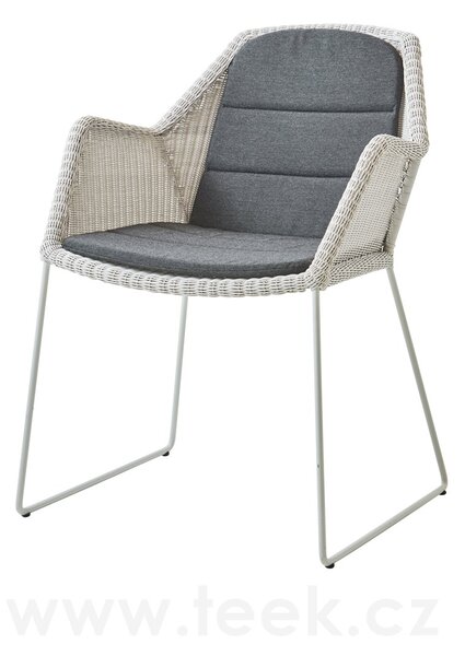 Cane-line Jídelní křeslo Breeze, Cane-line, 60x62x83 cm, rám kov barva light grey, výplet umělý ratan barva light grey
