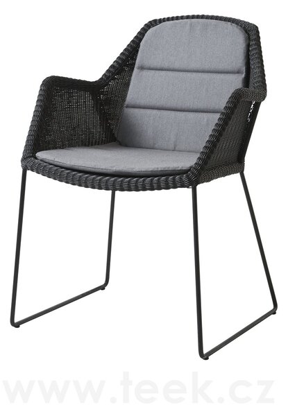 Cane-line Jídelní křeslo Breeze, Cane-line, 60x62x83 cm, rám kov barva light grey, výplet umělý ratan barva light grey