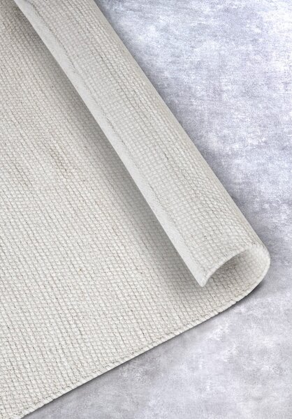 Krémový ručně tkaný běhoun s příměsí vlny 80x200 cm Pradesh Natural White – Elle Decoration
