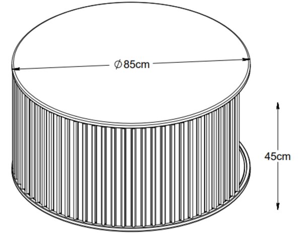 Unique Furniture Černý dubový konferenční stolek Siena 85 cm