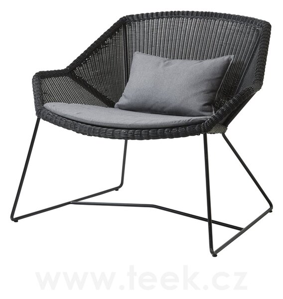 Cane-line Nízké křeslo Breeze, Cane-line, 87x72x73 cm, rám kov barva white grey, výplet umělý ratan barva white grey