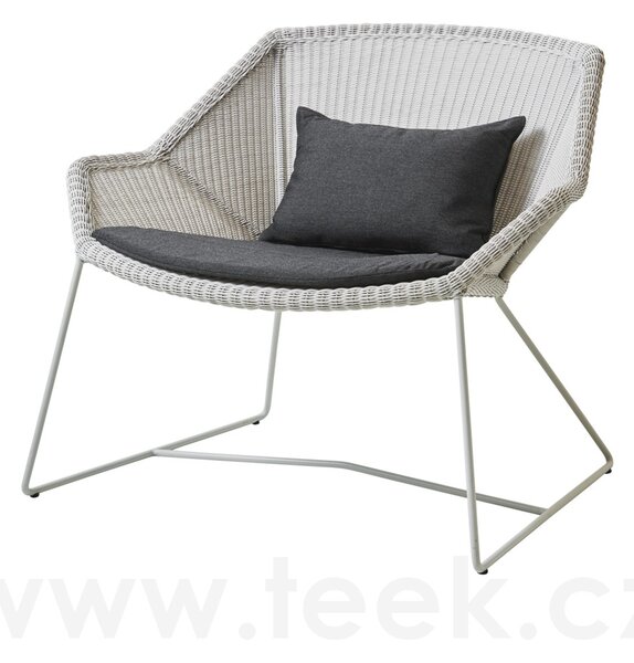Cane-line Nízké křeslo Breeze, Cane-line, 87x72x73 cm, rám kov barva white grey, výplet umělý ratan barva white grey