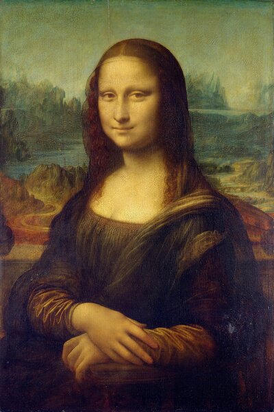 Mona Lisa – portrét ženy v renesanční krajině – Jednodílný obraz, 40 × 60 cm