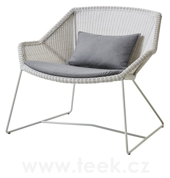 Cane-line Nízké křeslo Breeze, Cane-line, 87x72x73 cm, rám kov barva white grey, výplet umělý ratan barva white grey