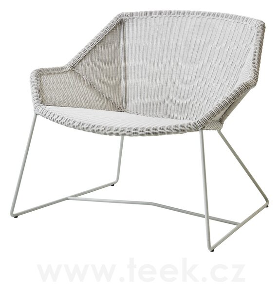 Cane-line Nízké křeslo Breeze, Cane-line, 87x72x73 cm, rám kov barva white grey, výplet umělý ratan barva white grey