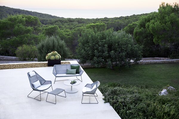 Cane-line Podnožka Breeze, Cane-line, 72x36x36 cm, rám kov barva white grey, výplet umělý ratan barva white grey