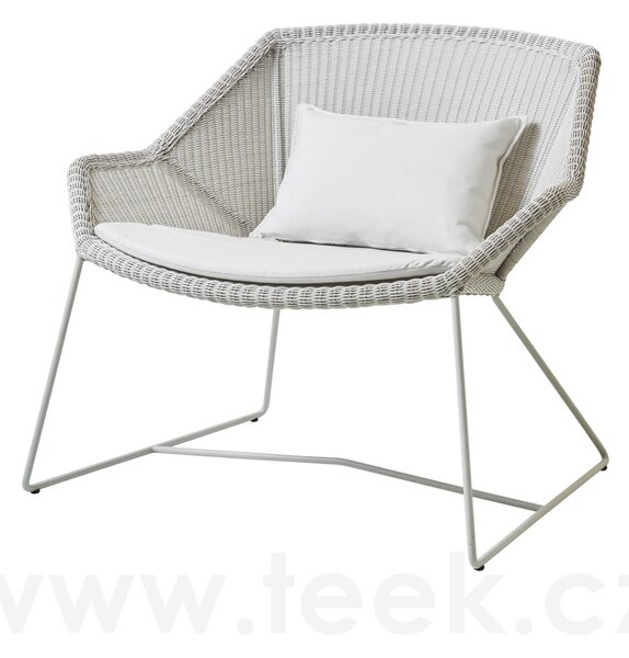 Cane-line Nízké křeslo Breeze, Cane-line, 87x72x73 cm, rám kov barva white grey, výplet umělý ratan barva white grey